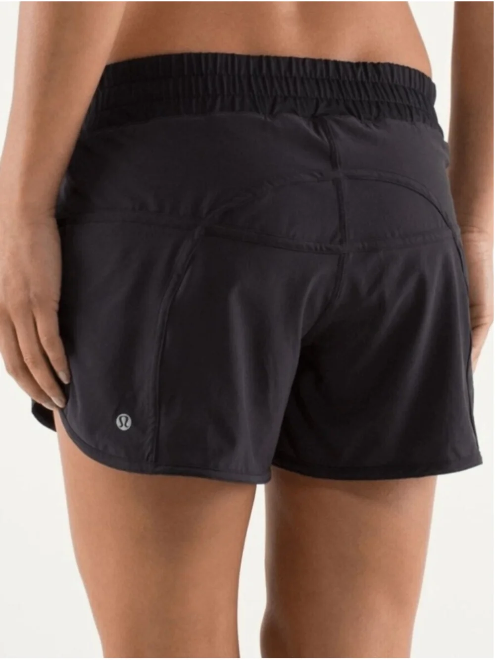 Lululemon Run Track Attack Black Low Rise Running Athletic Gym Shorts Size 10